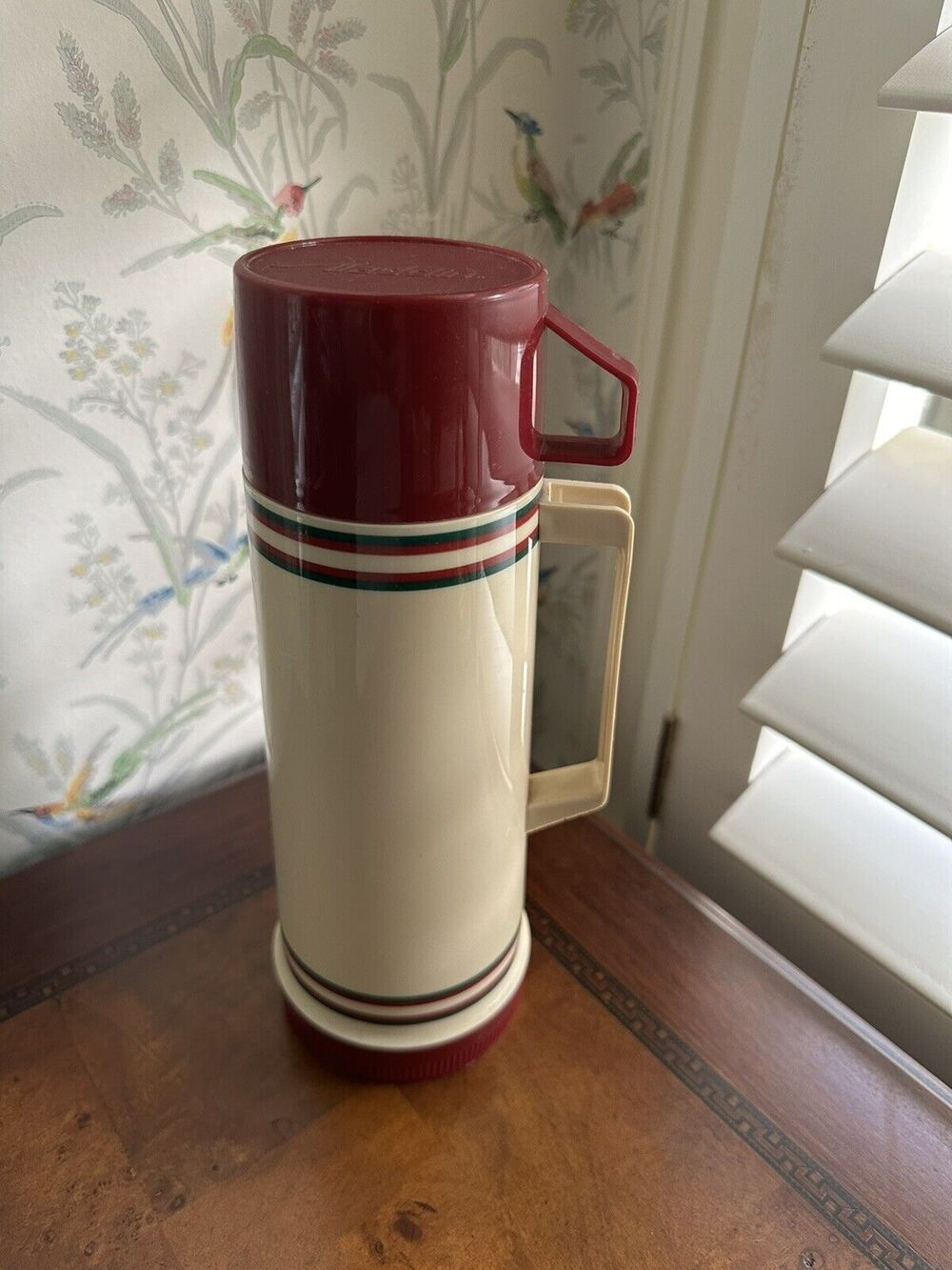 Vintage Aladdin Insulated Bottle Cup Pint Tan Hot Cold Beverage Made in USA